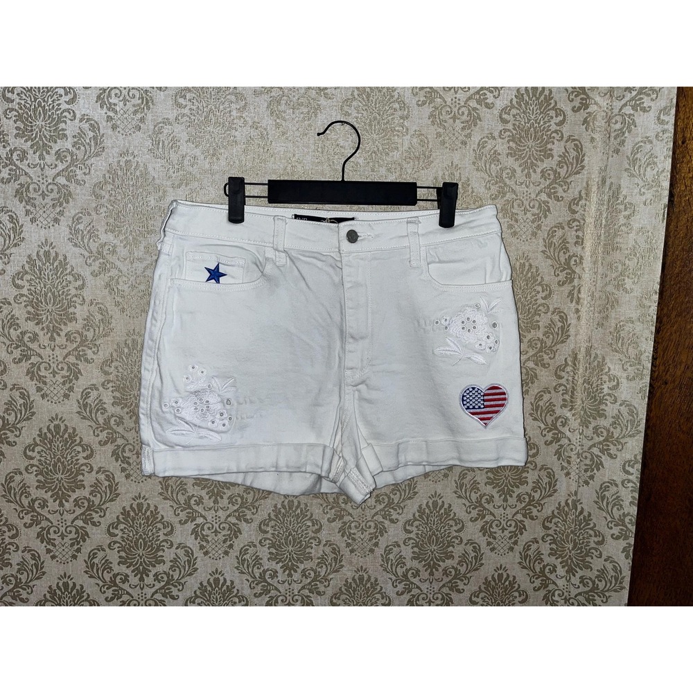 Hollister Co. hco White USA American Women's Shorts DIY Upcycled OOAK Sz. 12/13